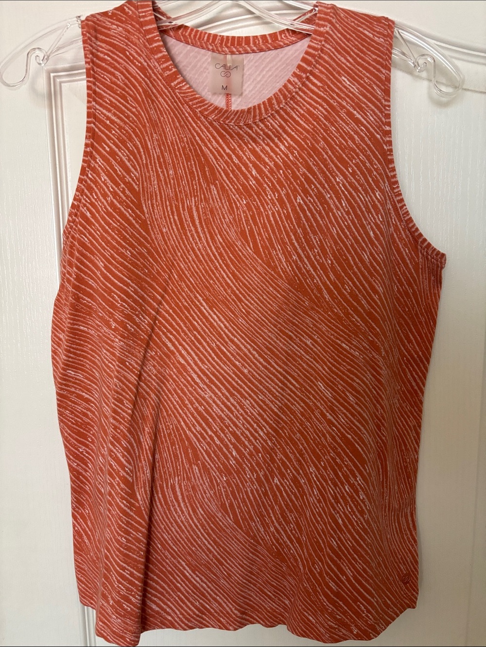 CALIA by Carrie Underwood Rust-White Sleeveless Crewneck Tank